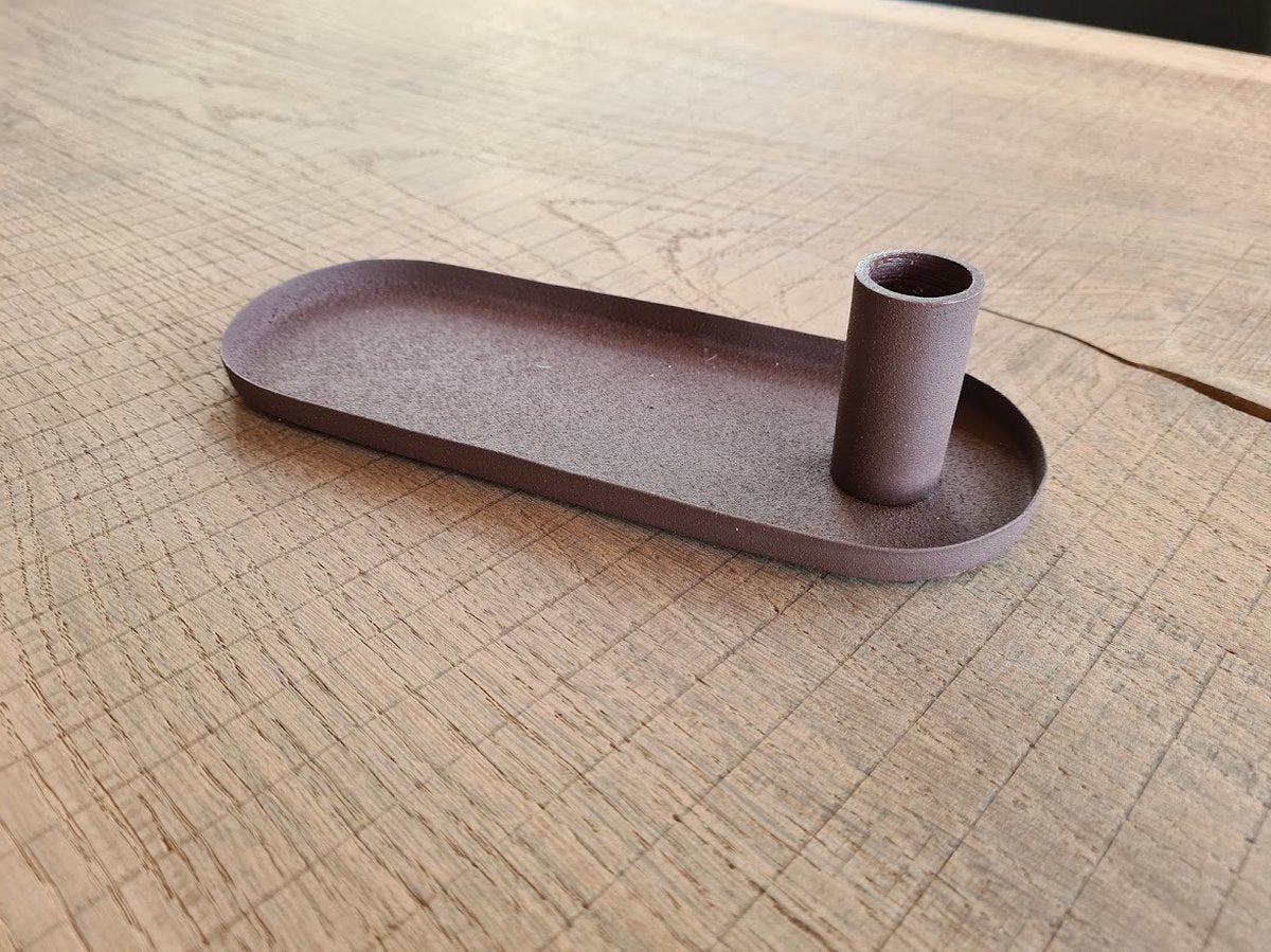 Pomax GRAVEL kandelaar - 23.5x9x5.5cm - roest - metaal