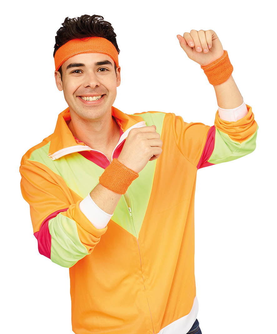 Zweetbandjes set - oranje fluo
