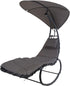 Schommelstoel lounger - zwart met dak Home&Lifestyle maximale belasting 100kg