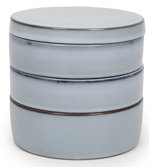 PASCALE NAESSENS Pure - Kom s/3 blauw geglazuurd - 14x14x15cm bowls+deksel