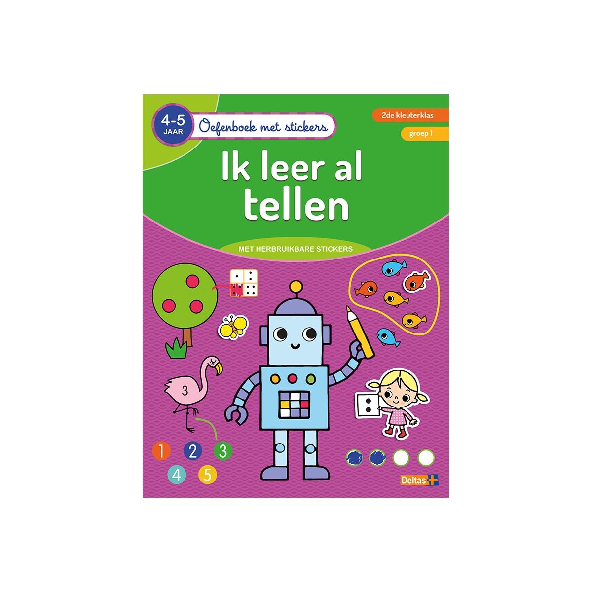 Oefenboek stickers - Ik leer al tellen (4/5j.)
