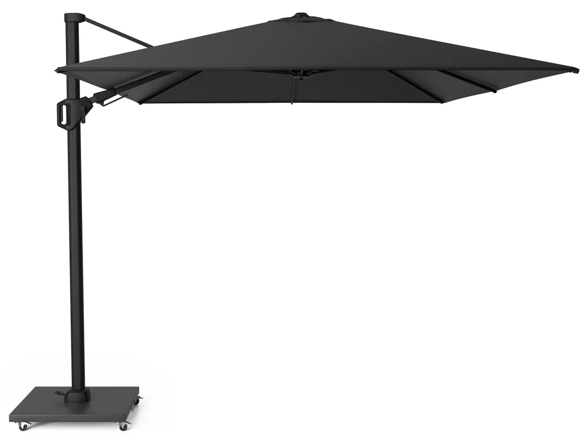 CHALLENGER T2 Premium parasol - 350x260cm - jet black/ matt black excl. voet