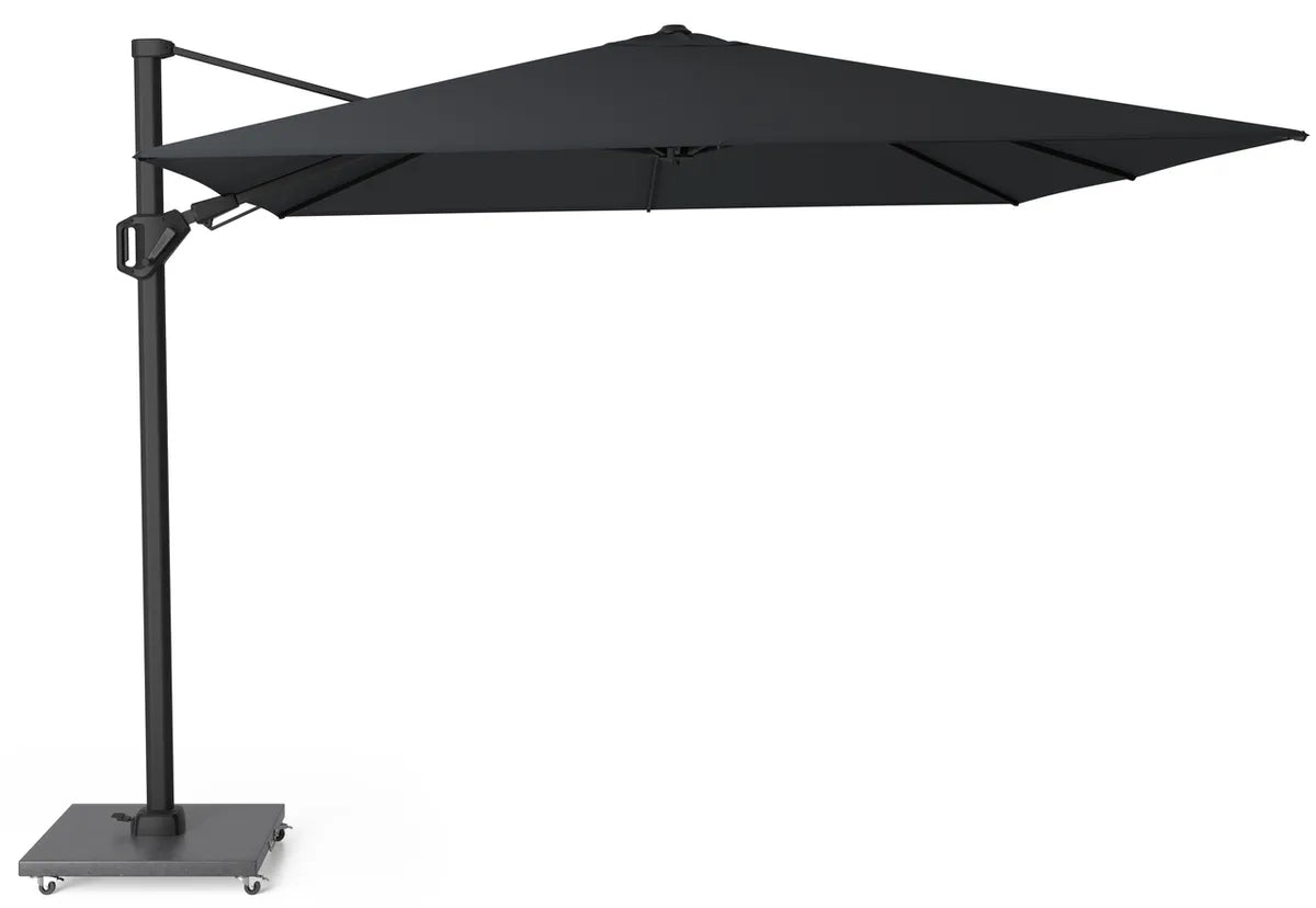 CHALLENGER T2 Premium parasol - 3x3m - jet black/ matt black excl. voet