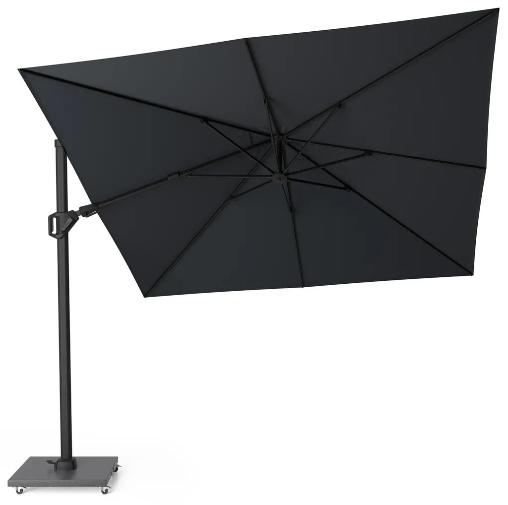 CHALLENGER T2 Premium parasol - 3x3m - jet black/ matt black excl. voet