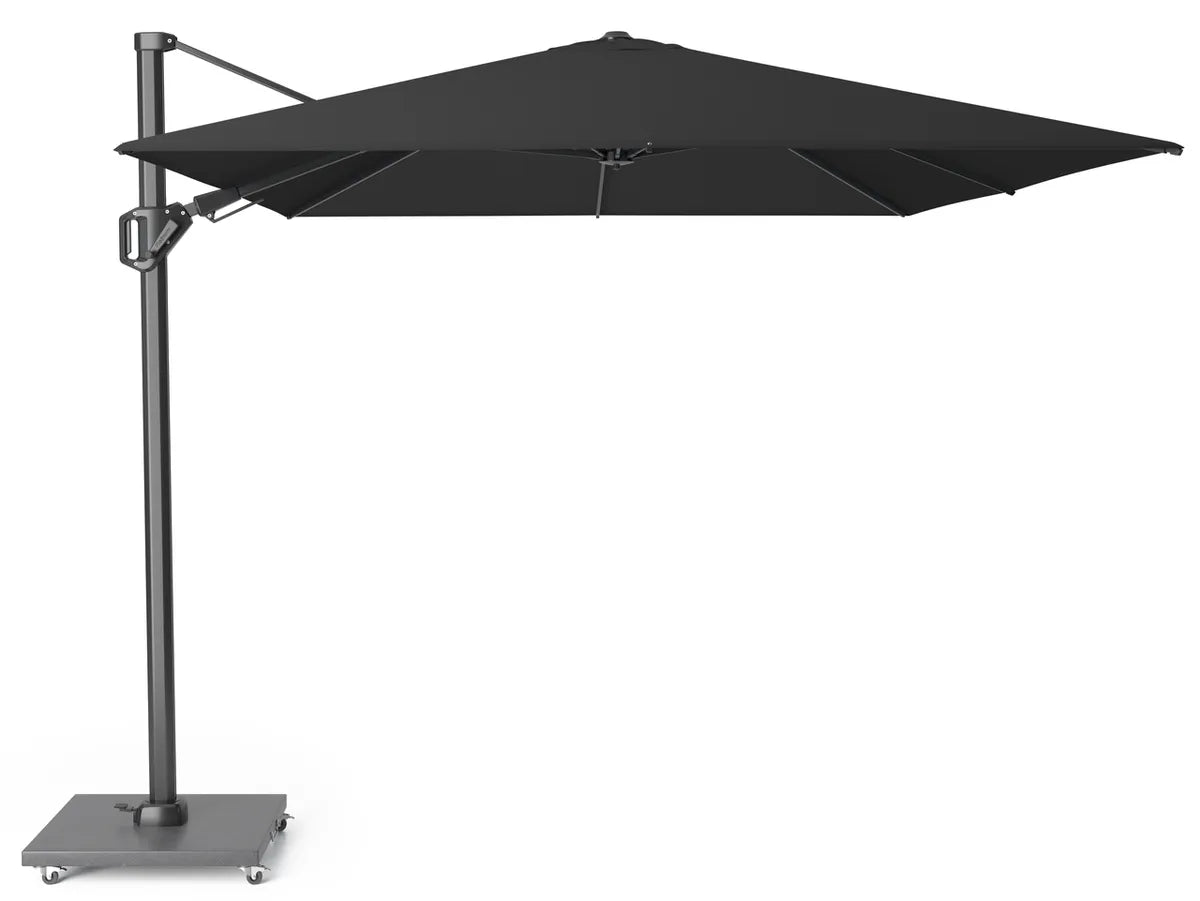 CHALLENGER T2 parasol 350x260cm - zwart/ antraciet excl. voet