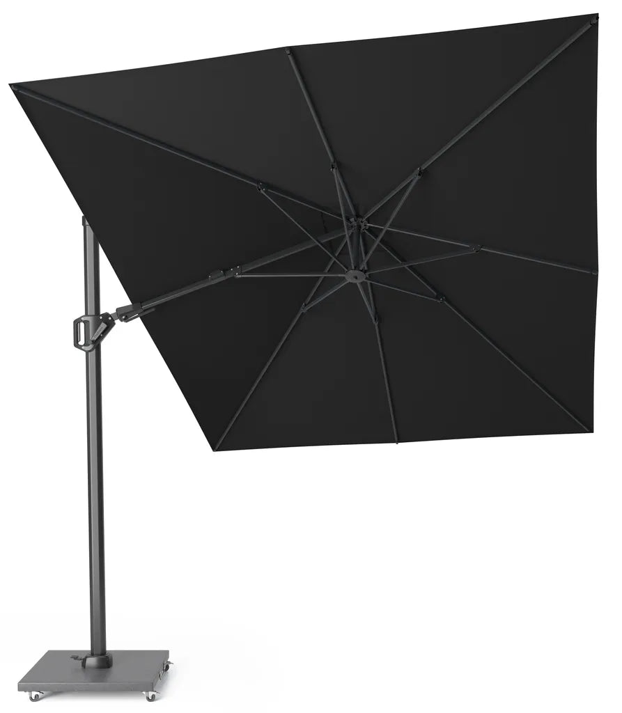 CHALLENGER T2 parasol 350x260cm - zwart/ antraciet excl. voet