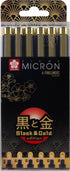 SAKURA Black&Gold pennen - 6st