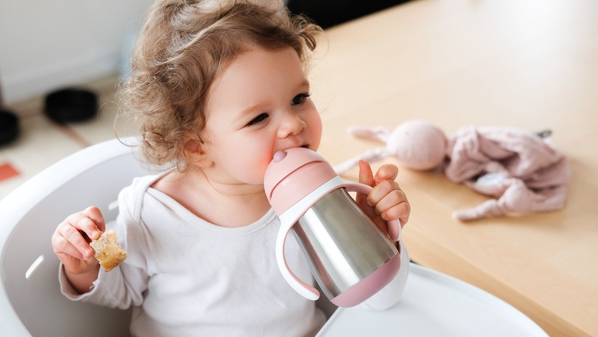 BEABA Drinkbeker 250ml m/rietje - roze TU LU