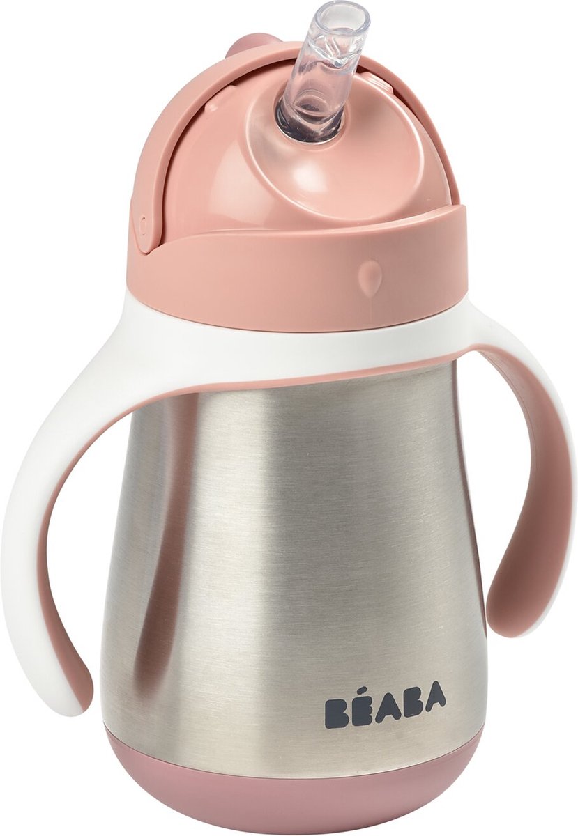 BEABA Drinkbeker 250ml m/rietje - roze TU LU