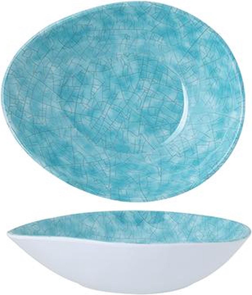COSY&TRENDY Streetfood -Diep bord 19.5cm - azzurro 100% melamine TU UC