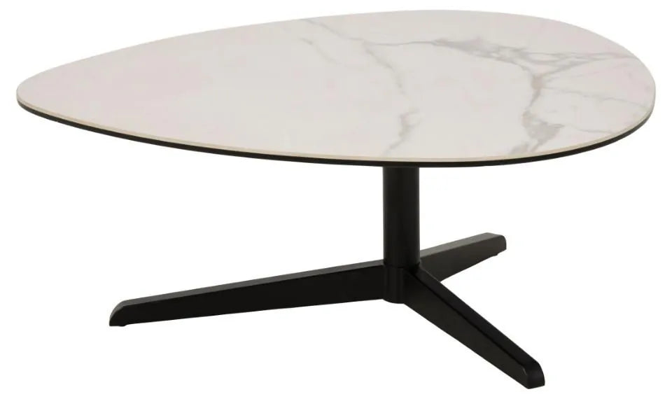 BARNSLEY koffietafel - white glass - 84x 77x34cm - matt black H000020306   TU UC