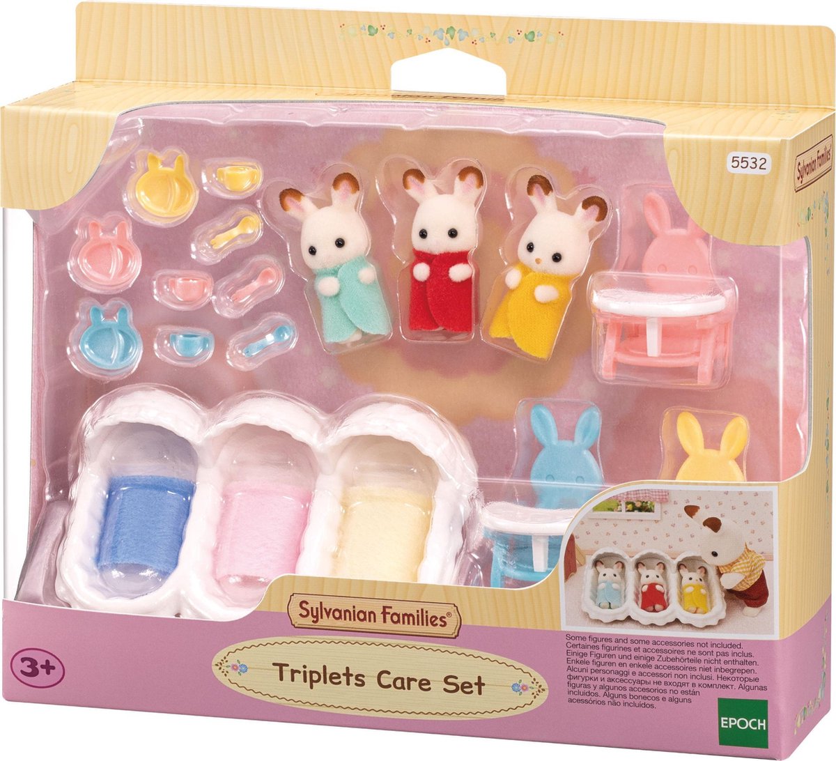 SYLVANIAN - Verzorgingsset drieling chocoladekonijn