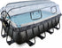 EXIT Zwembad 400x200x122cm  overkapping en zandfilterpomp - black leather