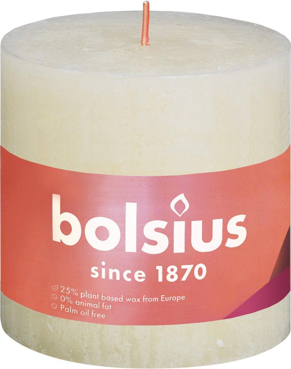 BOLSIUS Stompkaars - 10x10cm- soft pearl rustiek