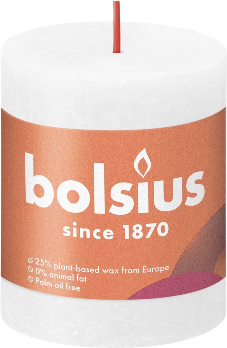 BOLSIUS Stompkaars - 8x6.8cm - cloudy white rustiek