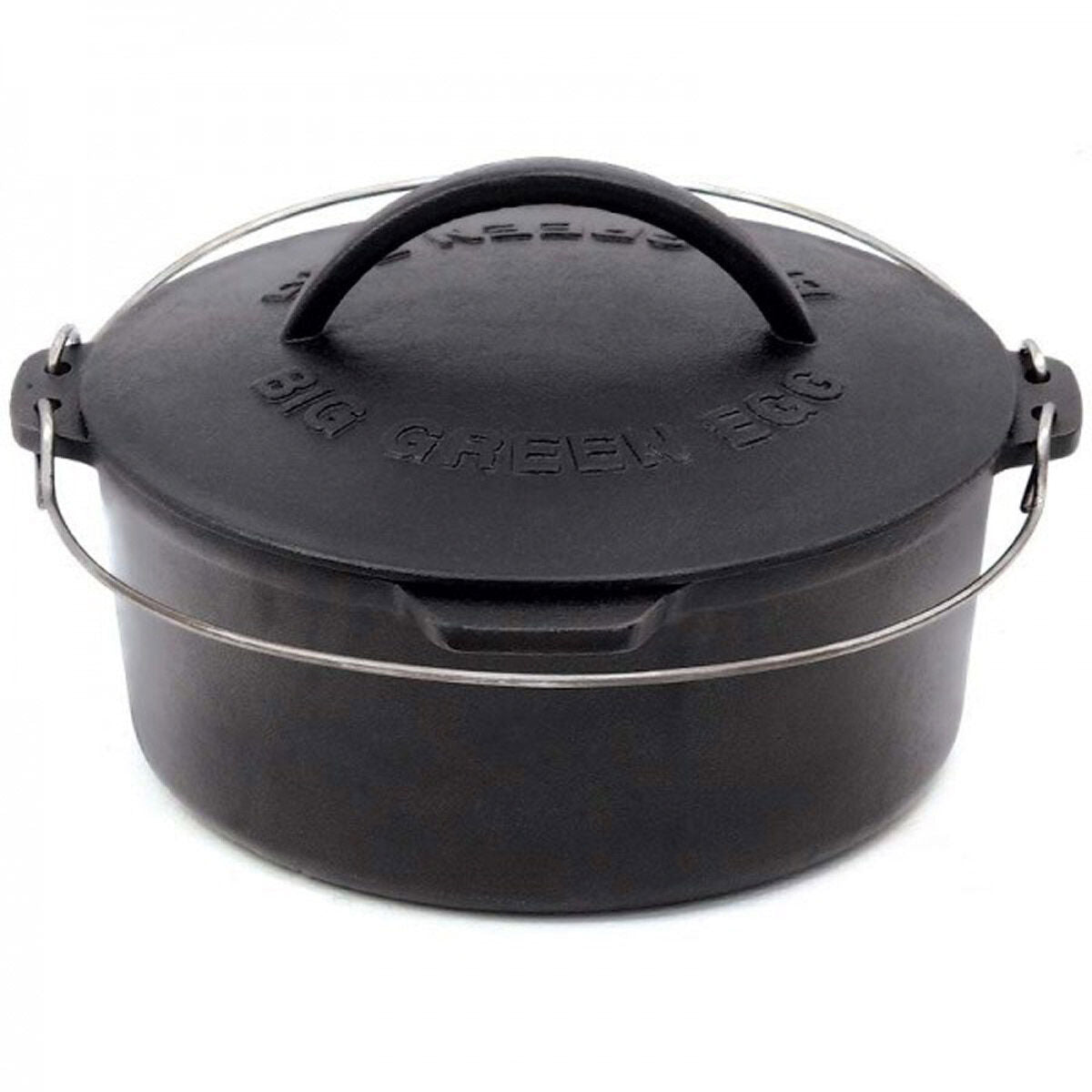 BIG GREEN EGG Cast iron dutch oven - kookpot zwart diameter 27cm H20cm 117052