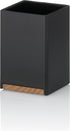 KELA Cube drinkbeker - zwart hout/zwart kunststof modern en stijlvol design