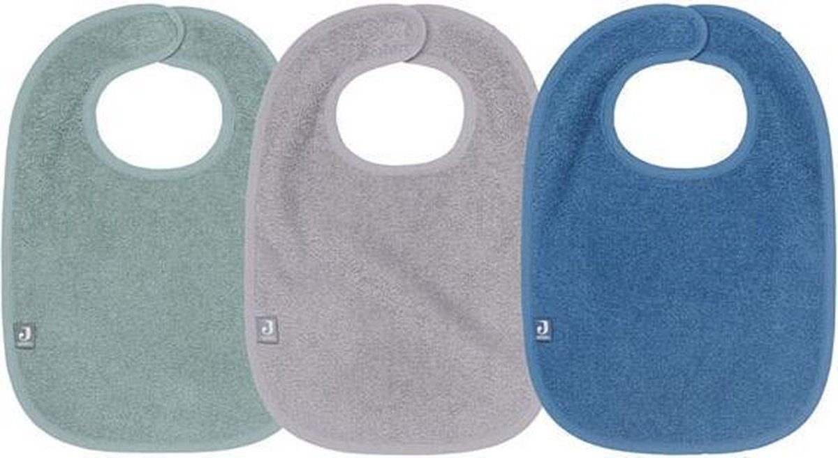 JOLLEIN Slab badstof 3stuks - ash green/ storm grey/ jeans blauw