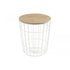 LOTUS Koffietafel paulownia fineer - wit metaal - 43x47.5cm               TU UC