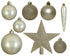Kerstballen + piek kunststof glans/mat/glitter mix 8cm 6cm 5cm - parel 33st. assortiment
