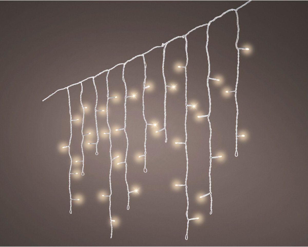 Lumineo LED icicle twinkel buiten 2000x50cm 490L - wit/warm wit  - kerstverlichting