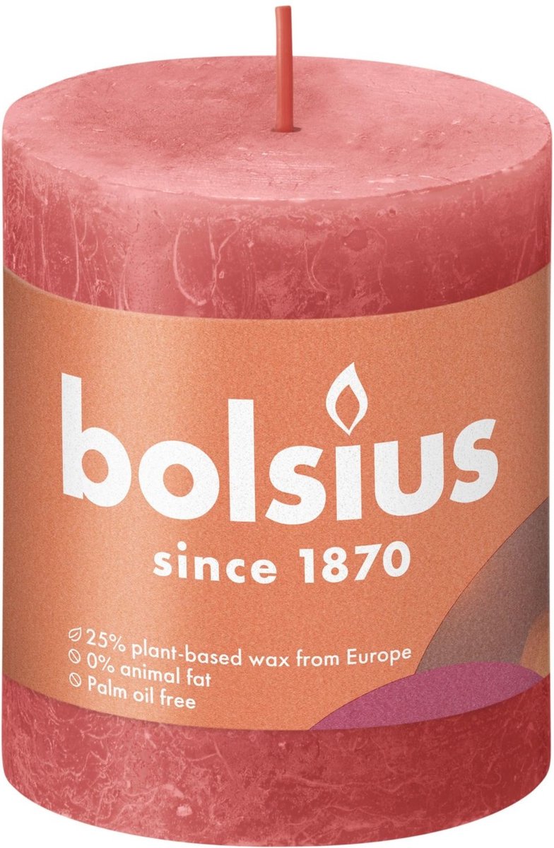 BOLSIUS Stompkaars - 8x6.8cm - blossom pink rustiek