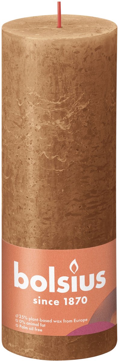 BOLSIUS Stompkaars - 19x6.8cm - spice brown  rustiek