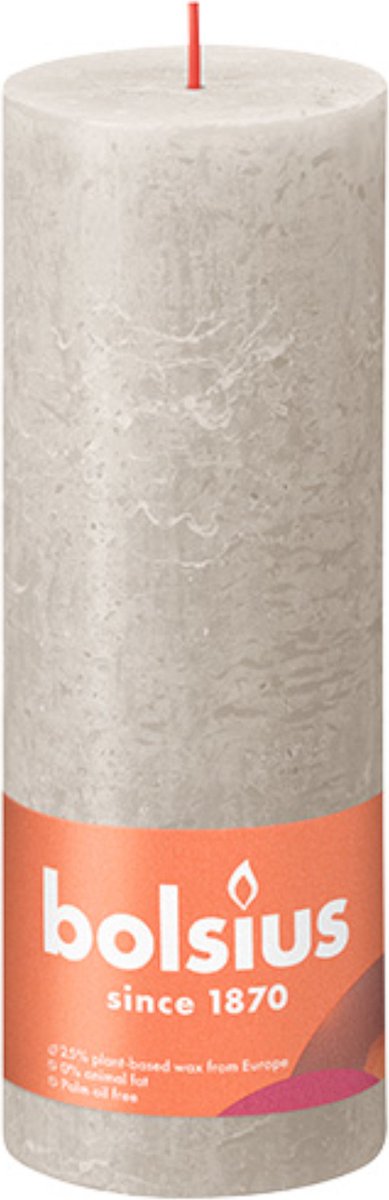 BOLSIUS Stompkaars - 19x6.8cm - sandy grey rustiek