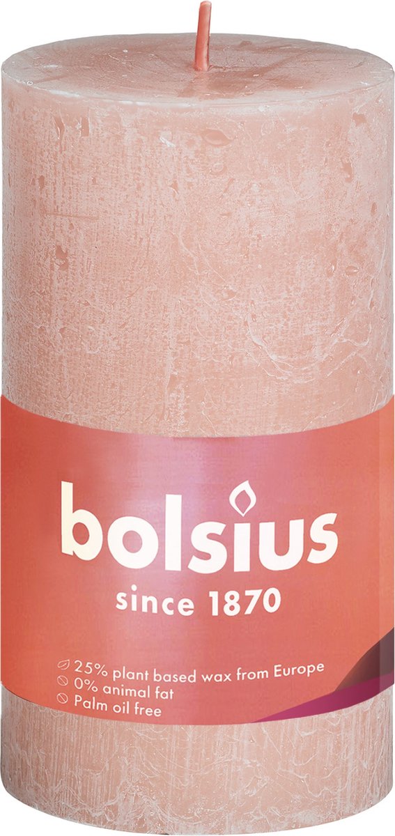 BOLSIUS Stompkaars - 10x5cm - misty pink rustiek