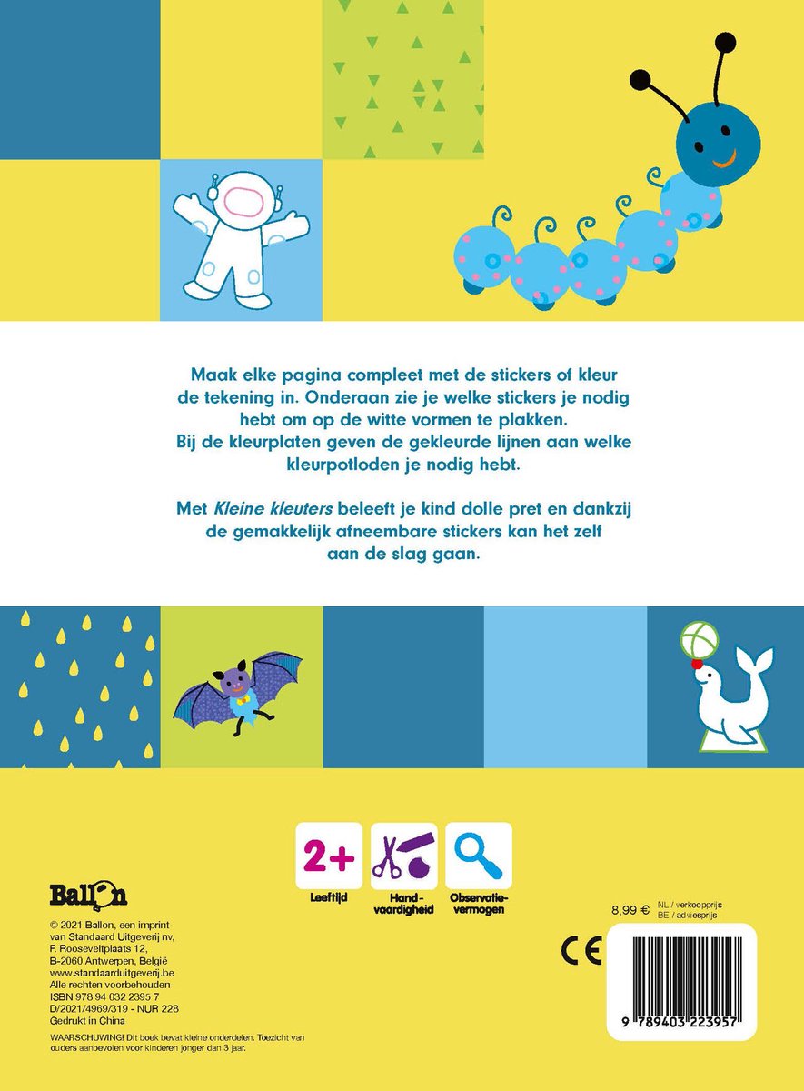 Kleine kleuters - Plakken en kleuren 2j+
