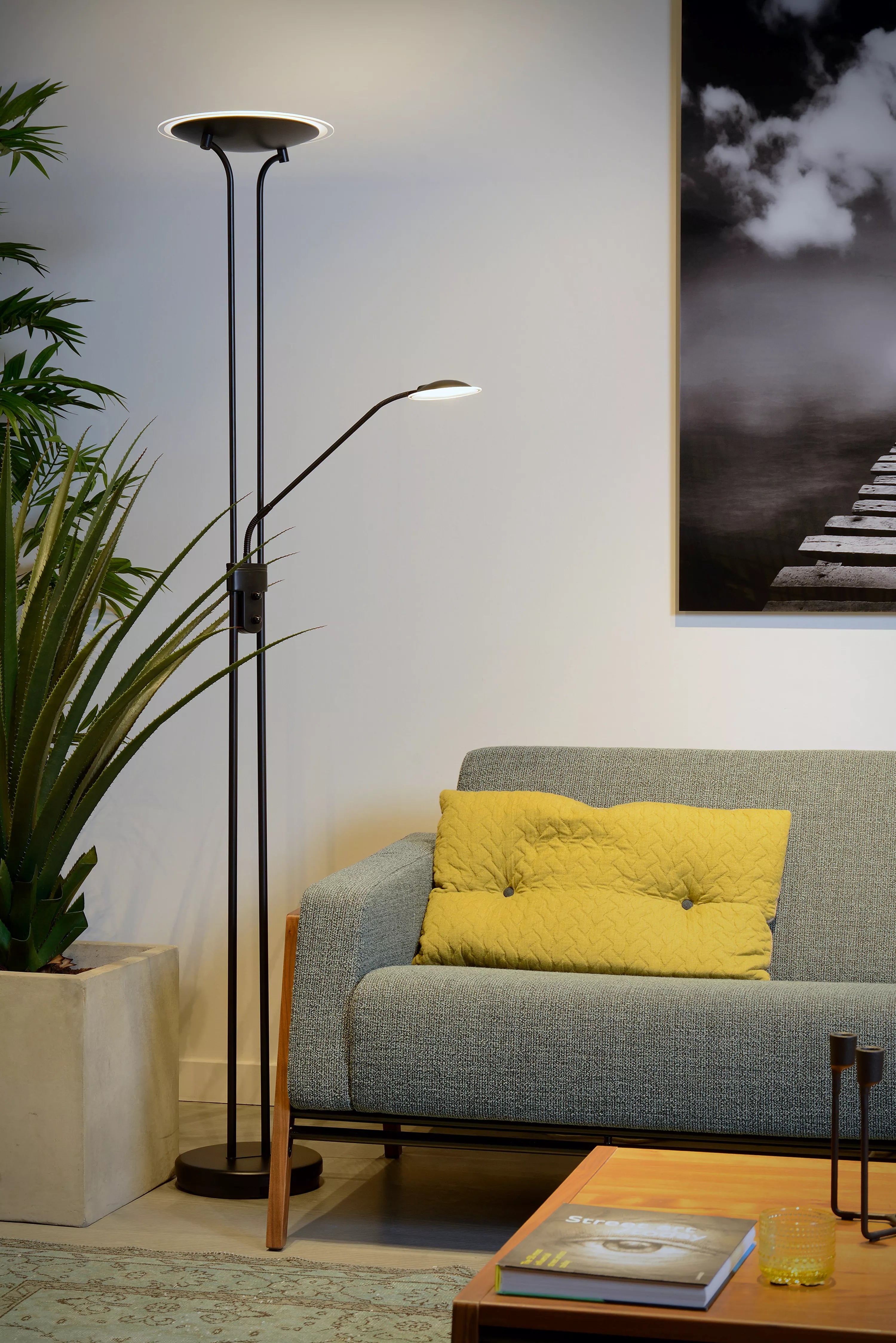 LUCIDE Staanlamp CHAMPION - 25CM 20W 3000K - zwart