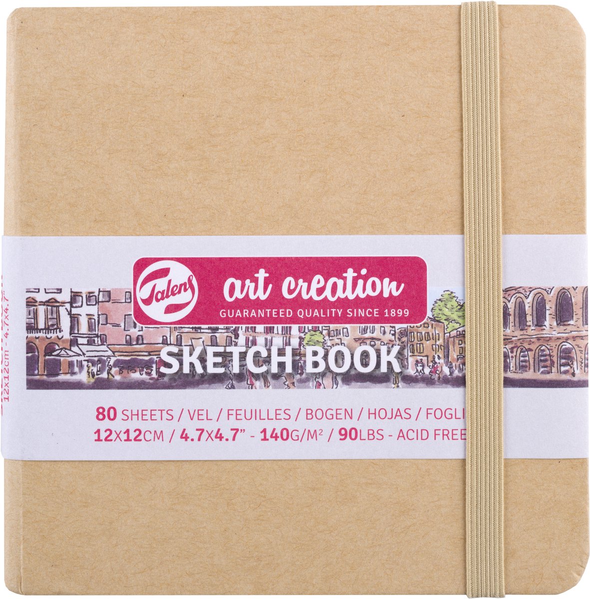 TALENS Art Creation schetsboek - 12x12cm 80vellen - kraft