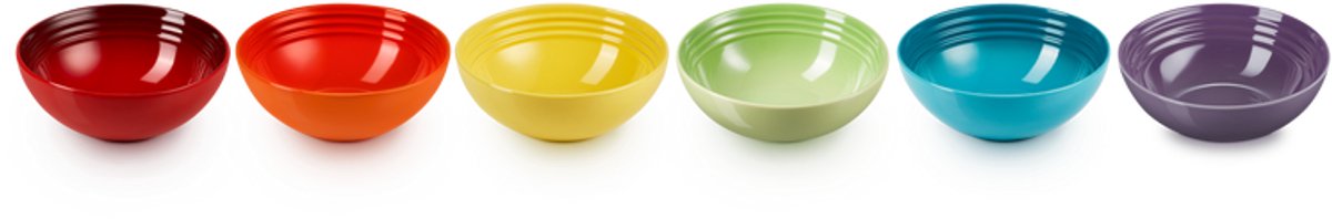 LE CREUSET ontbijtkommetjes 16cm 6stuks rainbow
