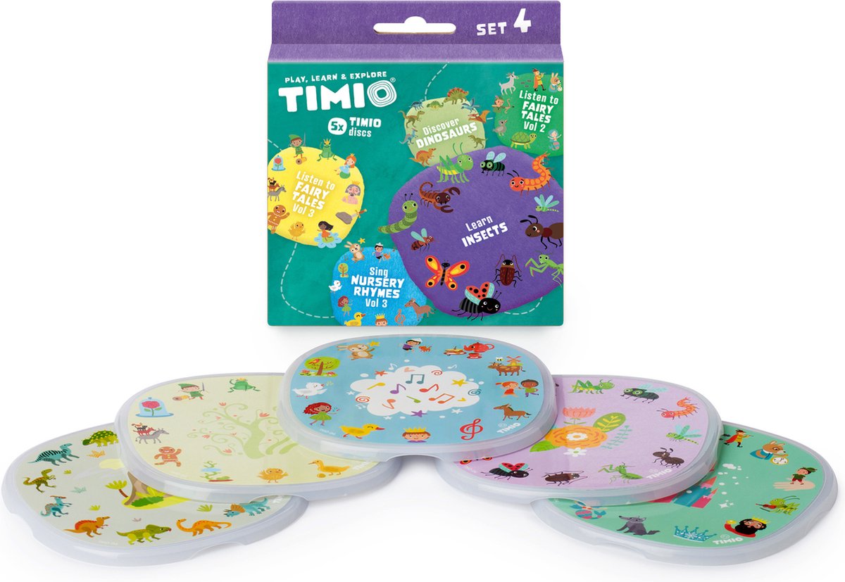 TIMIO Disk set 4 - 5st. (Dinos, liedjes, insecten, sprookjes)