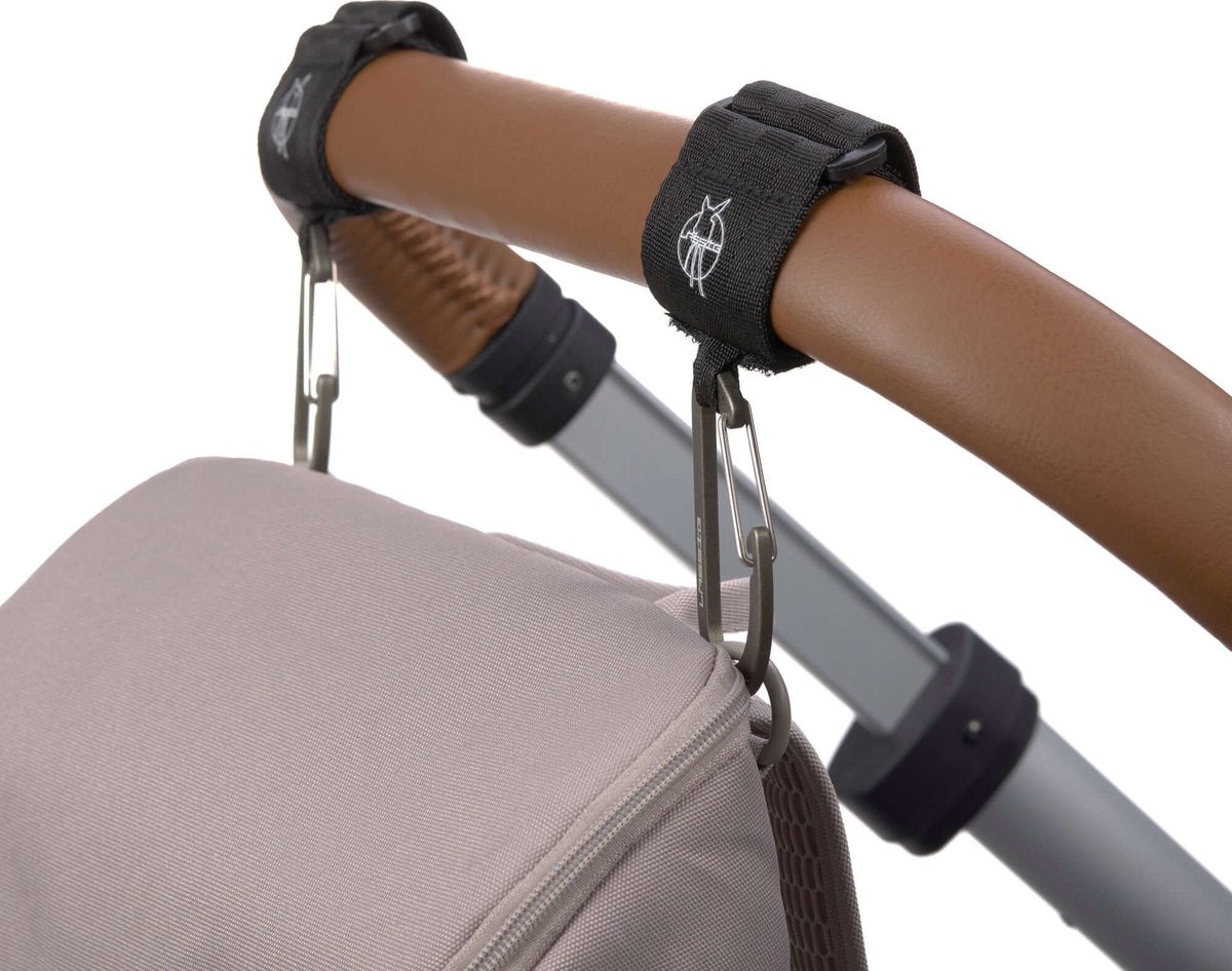 LASSIG Kinderwagen haken vr verzorgings- tas 2st.- zwart