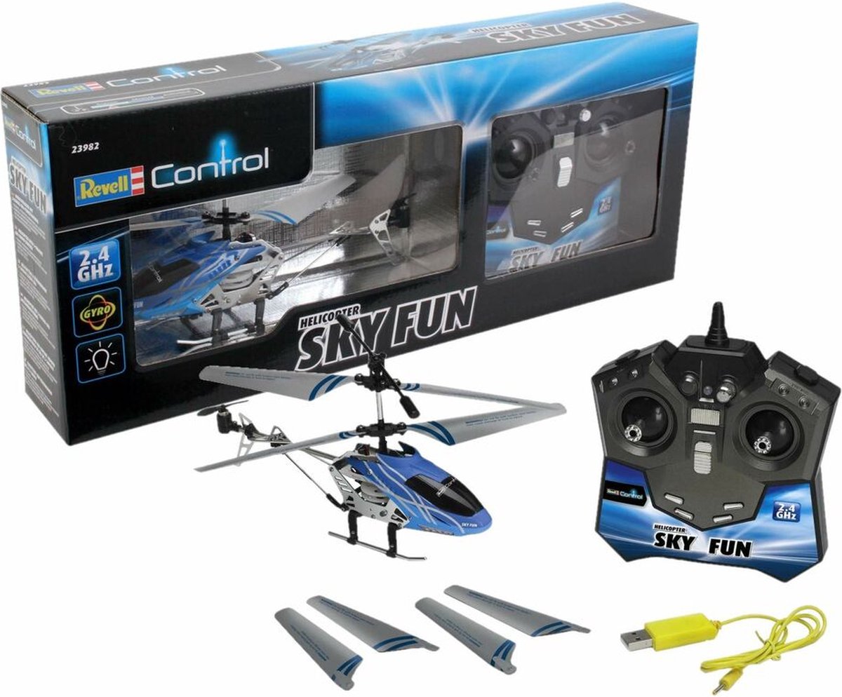 REVELL - Helikopter Sky Fun Rc met 3 kan aal GHZ en afstandsbediening -led effect