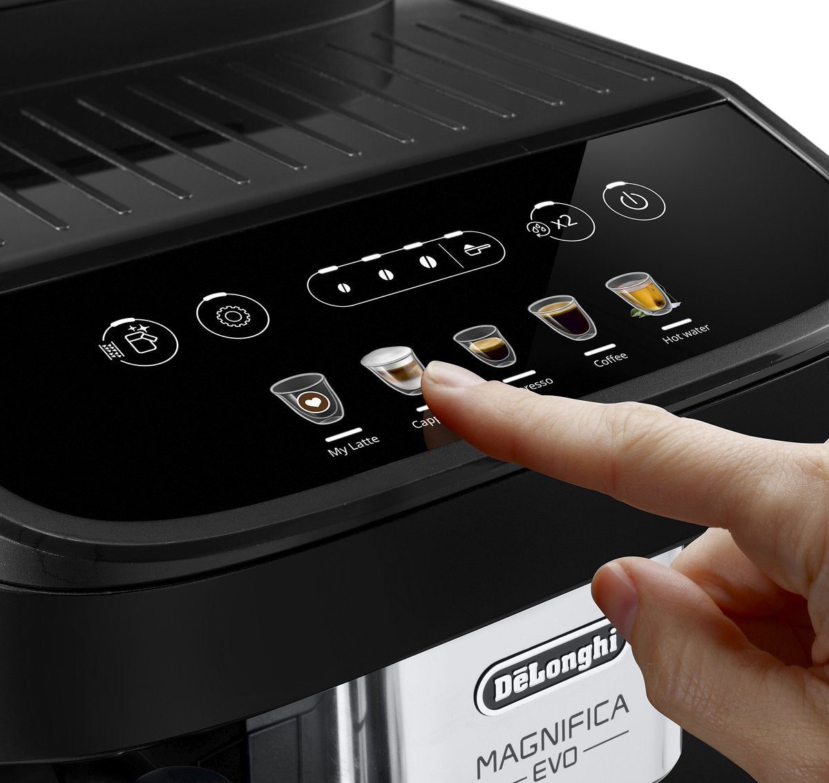 DELONGHI Espresso magnifica evo lattecrema - zwart automaat zwart met melkreservoir