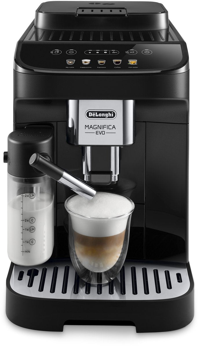 DELONGHI Espresso magnifica evo lattecrema - zwart automaat zwart met melkreservoir