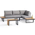OLYMPIA Loungeset alu/ acacia met koffie - bijzettafel  680818