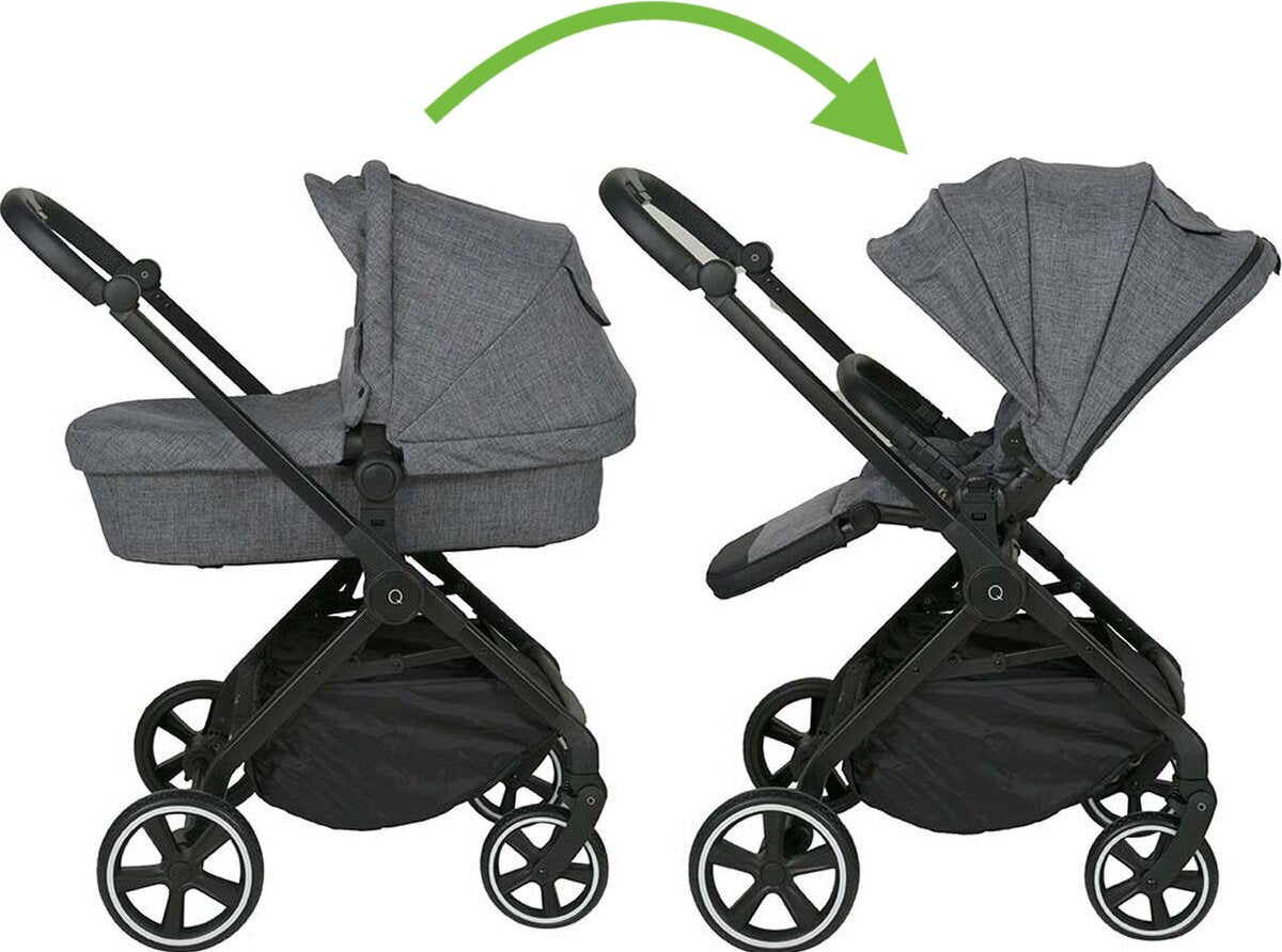QUAX Yuka Kinderwagen + adapter - dark grey  tu UC