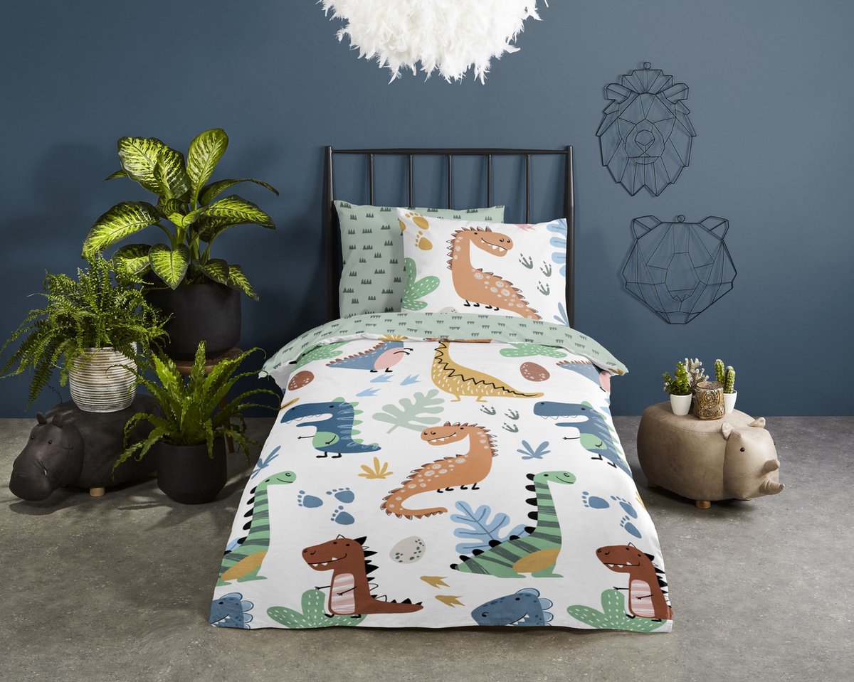 GOODMORNING Dekbedovertrek kids 140x220 cm - multi dino's
