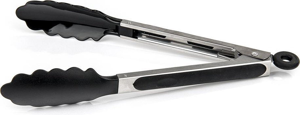 keukentang 27cm nylon RVS - vleestang serveertang zwart - vaatwas bestendig