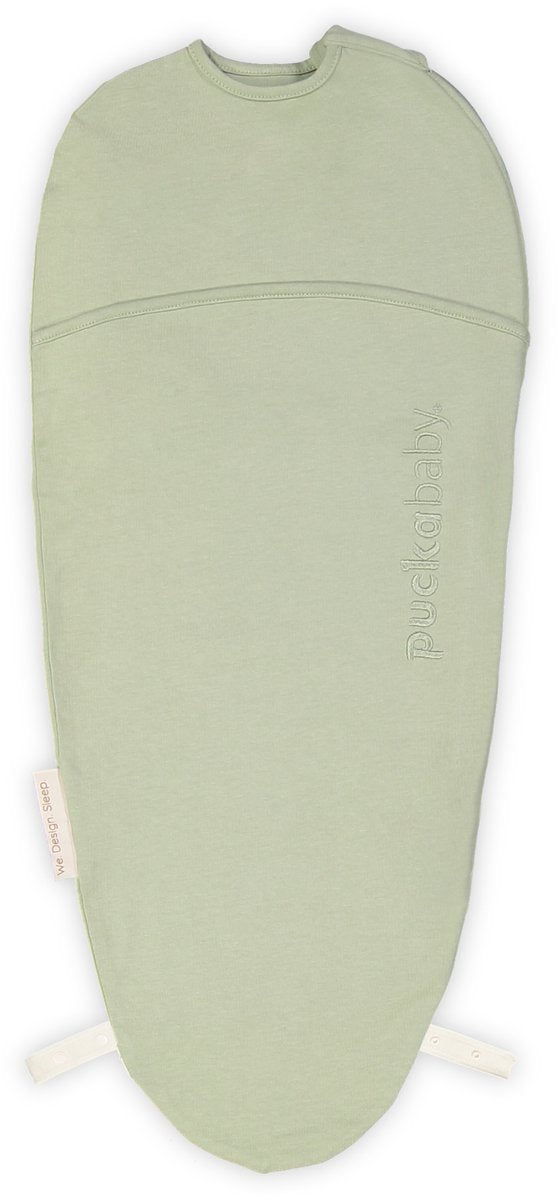 PUCKABABY Piep katoen - 0/3m - olive inbaker slaapzak