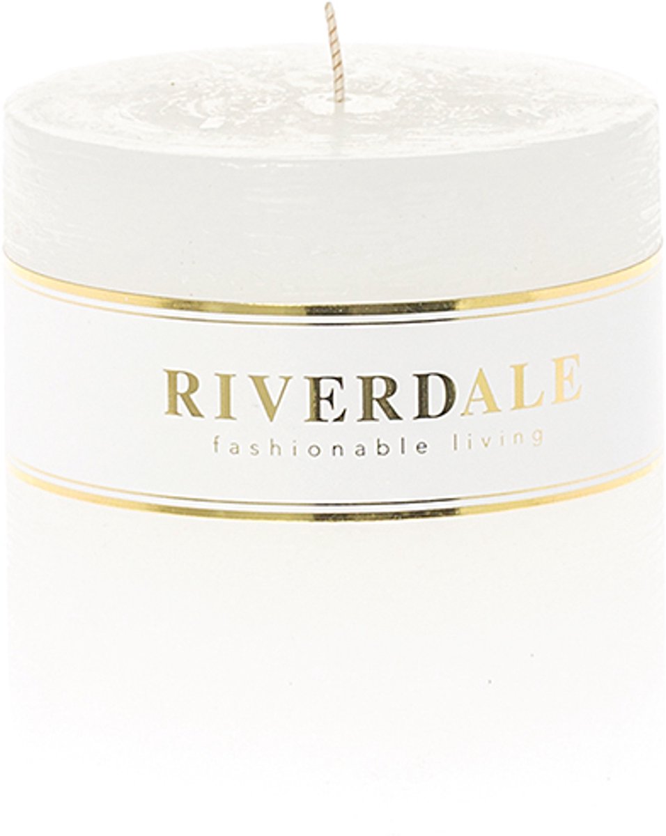 RIVERDALE Kaars - 9x9cm - wit