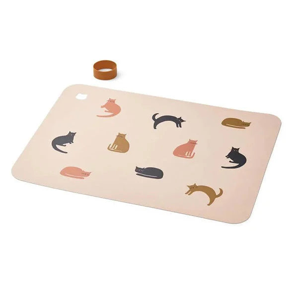 LIEWOOD Jude placemat silicone - miauw/ apple blossom
