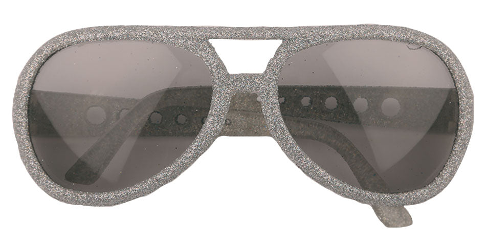Bril disco - glitter zilver
