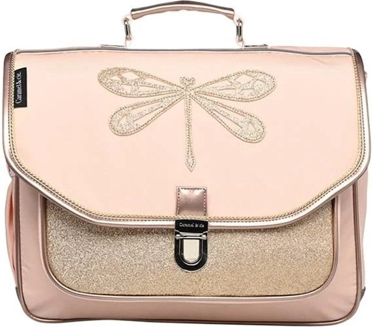 CARAMEL&CIE Schooltas medium - Pink Dragonfly roze