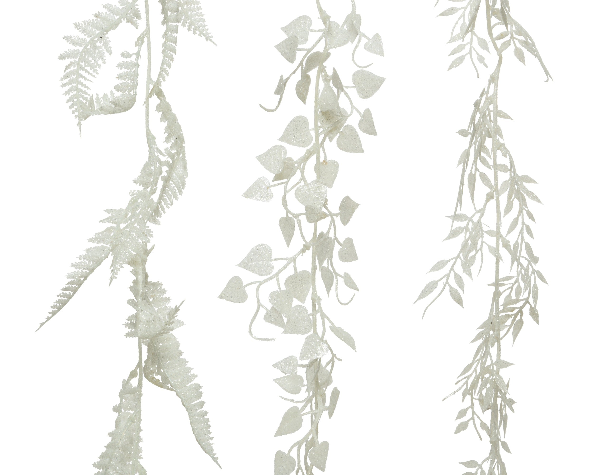 Kerst guirlande glitter 180cm - wit - ass. (prijs per stuk)