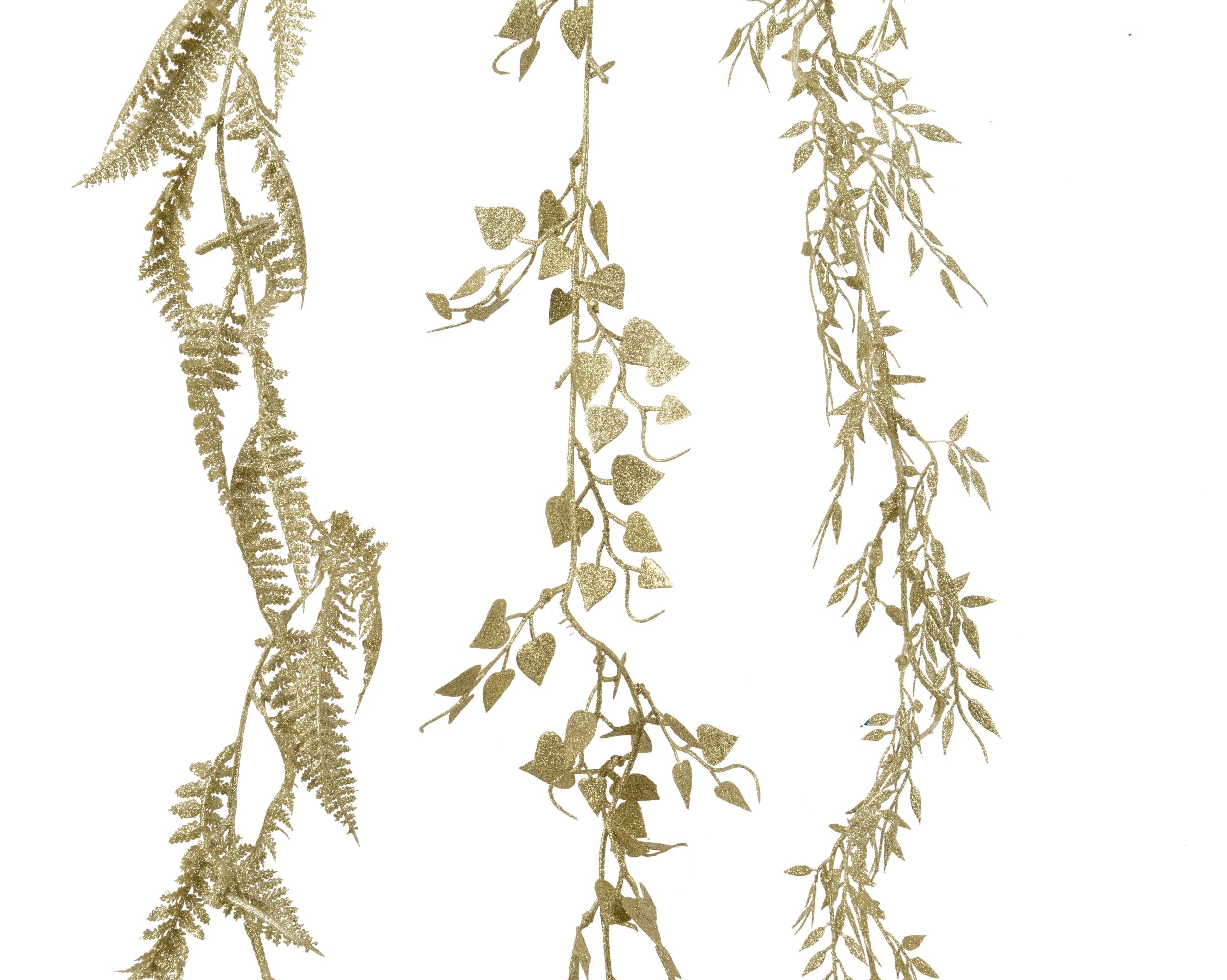 Kerst guirlande glitter 180cm - goud - ass. (prijs per stuk)