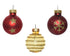 Kerstballen glas glans/mat mix 3cm - rood/goud 9st.